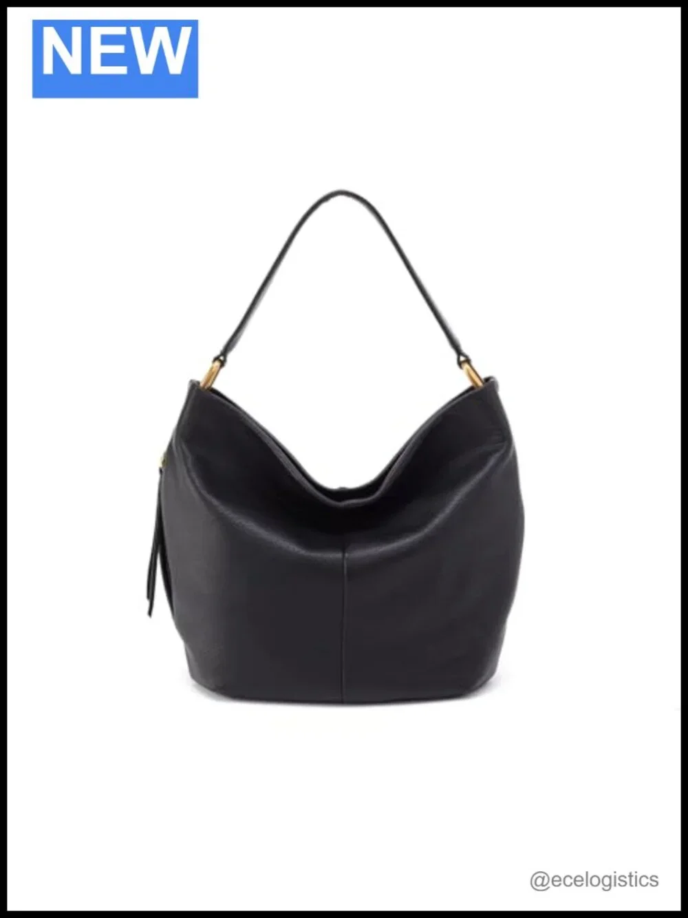 Leather Hobo Bag Soft Shoulder Handbag with Zip Pockets